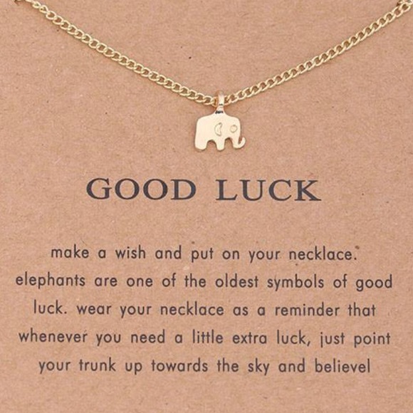 Dainty “Good Luck” Elephant Pendant Necklace - Picture 2 of 2